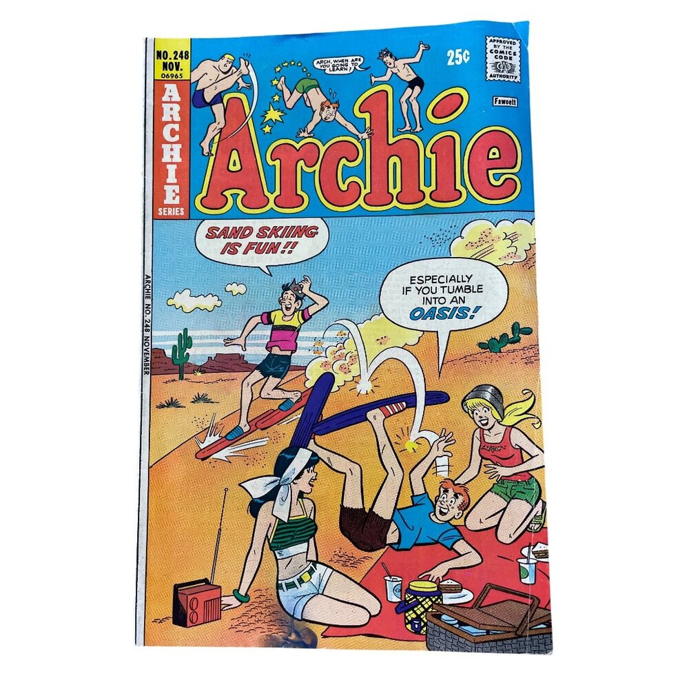 Archie Comics Series #248 November 1975 Sand Skiing Is Fun Retro Bagged Boarded